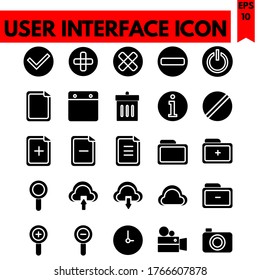 user interface vector line icons set