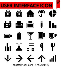 user interface vector line icons set