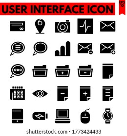 user interface vector line icons set