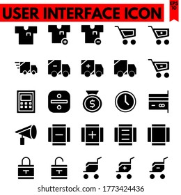 user interface vector line icons set