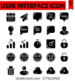 user interface vector line icons set