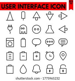 user interface vector line icons set