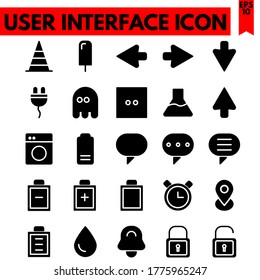user interface vector line icons set
