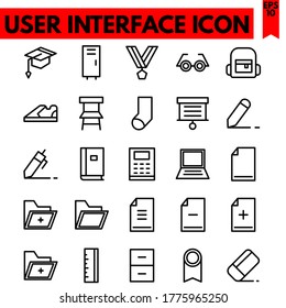 user interface vector line icons set