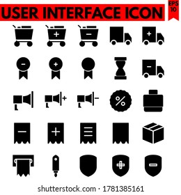 user interface vector line icons set