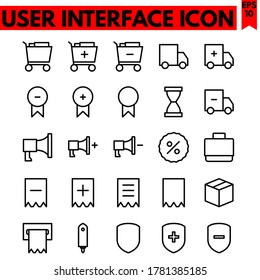 user interface vector line icons set