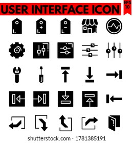 user interface vector line icons set