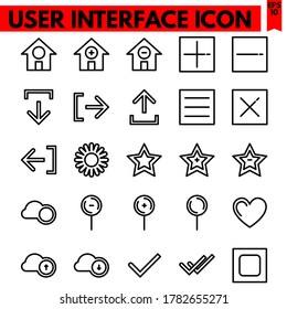 user interface vector line icons set