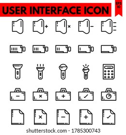 user interface vector line icons set