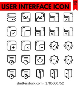 user interface vector line icons set