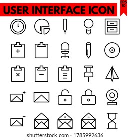 user interface vector line icons set