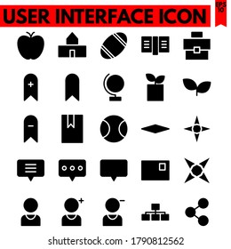 user interface vector line icons set