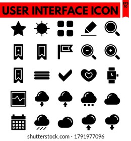 user interface vector line icons set