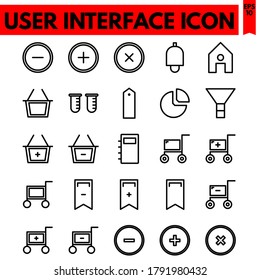 user interface vector line icons set