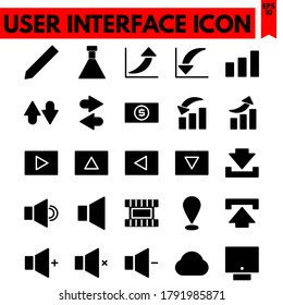 user interface vector line icons set