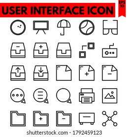 user interface vector line icons set