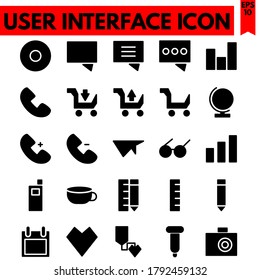 user interface vector line icons set