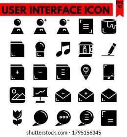 user interface vector line icons set