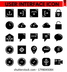 user interface vector line icons set