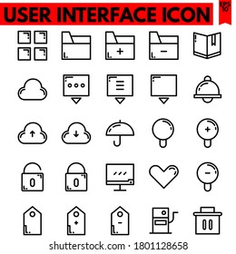 user interface vector line icons set