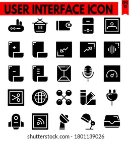 user interface vector line icons set