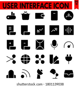 user interface vector line icons set