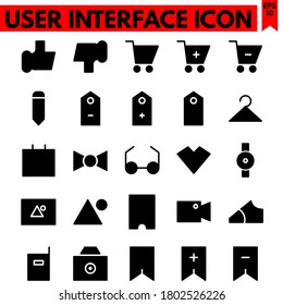 user interface vector line icons set