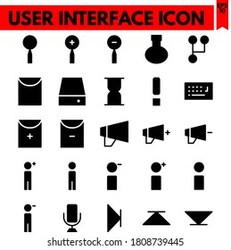 user interface vector line icons set