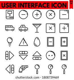 user interface vector line icons set