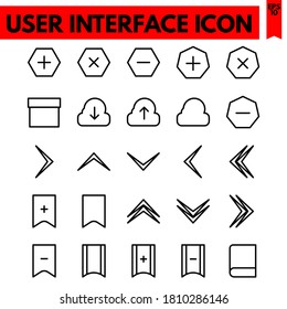 user interface vector line icons set