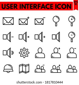 user interface vector line icons set