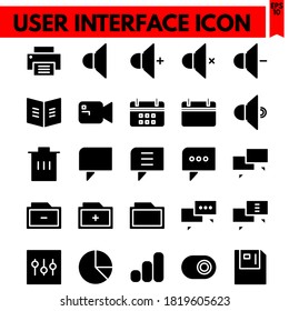user interface vector line icons set