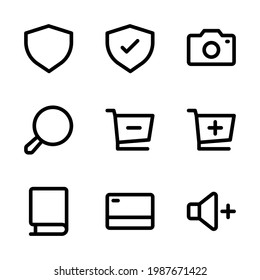user interface vector line icons set for website and mobile pixel perfect