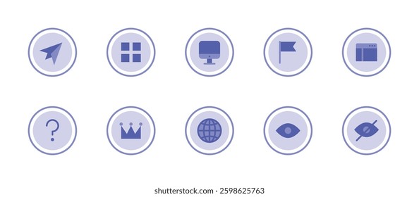 user interface web icons. flat color style icon set