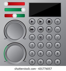 User Interface website and application buttons