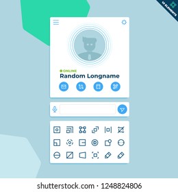 User Interface Widgets Set. Interface Elements Templates in flat vector style for web, mobile and business design. Video Player Interface with additional elements and controls.