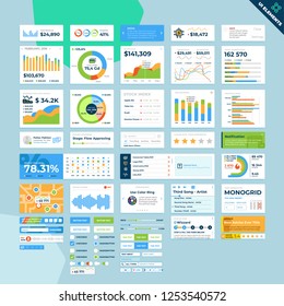 User Interface Widgets Set. Interface Elements Templates in flat vector style for web, mobile and business design.