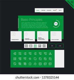 User Interface Widgets Set. Interface Elements Templates in flat vector style for web, mobile and business design