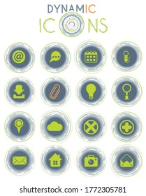 user interfacevector icons on white background with dynamic lines for animation for web and user interface design