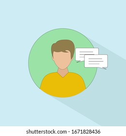 User Interview icon. User centered design flat vector illustration. Data visualization design element. Flat design style modern user experience research icon.