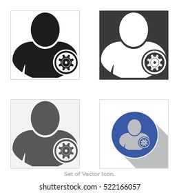 User iogin icon. Set of flat style. Vector illustration.