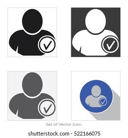 User iogin icon. Set of flat style. Vector illustration.