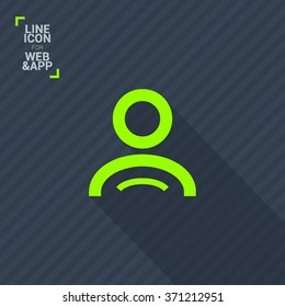 a user isolated minimal single flat linear icon for application and info-graphic. Avatar line vector icon for websites and mobile minimalistic flat design.