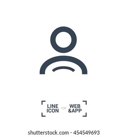 a user isolated minimal single flat linear icon for application and info-graphic. Avatar line vector icon for websites and mobile minimalistic flat design.