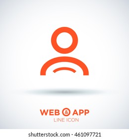 a user isolated minimal single flat linear icon for application and info-graphic. Avatar line vector icon for websites and mobile minimalistic flat design.