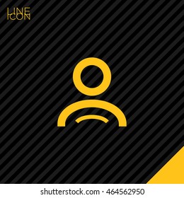 a user isolated minimal single flat linear icon for application and info-graphic. Avatar line vector icon for websites and mobile minimalistic flat design.