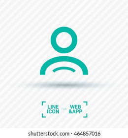 a user isolated minimal single flat linear icon for application and info-graphic. Avatar line vector for websites and mobile minimalistic design.