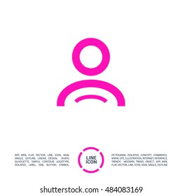a user isolated minimal single flat linear icon for application and info-graphic. Avatar line vector icon for websites and mobile minimalistic flat design.