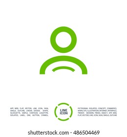 a user isolated minimal single flat linear icon for application and info-graphic. Avatar line vector icon for websites and mobile minimalistic flat design.