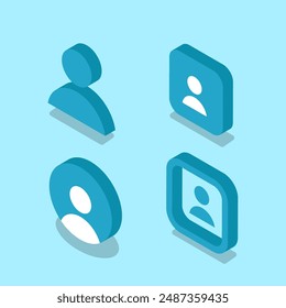 User isometric icons. 3D avatar or user profile symbols collection in vector